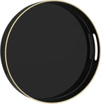 MAONAME Black Decorative Tray for Coffee Table, Modern Round Serving Tray by MAONAME