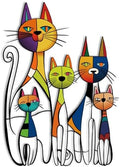 Wesiti Metal Cat Wall Art Decor Colorful Sculptural Mid Century 10.6x15.7 by Wesiti