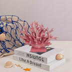 5.8" H Pink Coral Decor - Resin Coral Statue, Nautical Decor for Home, Bedroom, Bathroom, Living Room, Ocean Themed Cabinet Shelf Tabletop Decoration - Image 3