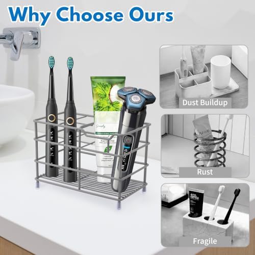 Electric Toothbrush Holders for Bathrooms 304 Stainless Steel Quick Drying - Image 2