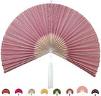 Bamboo Fan Wall Decor, Japanese Wall Fan, Red Pink 48 in by ChumDecor