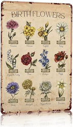 Bestylez Garden Gifts Vintage Gardening Signs Mom Grandma Birth Month Flower Metal Sign for Home Garden Greenhouse Living Room Bedroom Yard Cottage Outdoor Decor 8X12 Inch (3355) by RustFreeBrightColorsDurableandNotFade