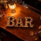 Pooqla BAR Sign for Home Bar Decor, Vintage LED Light Up Bar Sign - Image 5