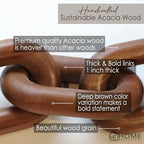 21” Brown Wood Chain Link Decor, Decorative Coffee Table Accent - Image 5