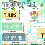 Spring Decoration Wooden Tiered Tray Decor – Tulips Spring Stacked Block Sign with Floral Accent – Farmhouse Tabletop Spring Decor for Shelf Mantel Seasonal Home Display - Image 4