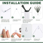 Jexine 4 Pcs Hanging Artificial Planters Wall Decor, White, Eucalyptus - Image 3