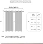 Blackout Curtains 38 x 84 inch/Light Grey Curtains Set of 2 Panels/Thermal - Image 3