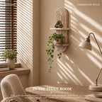 Plant Wall Shelf for Home Decor: Hanging Plant Shelf for Displaying,Natural - Image 4