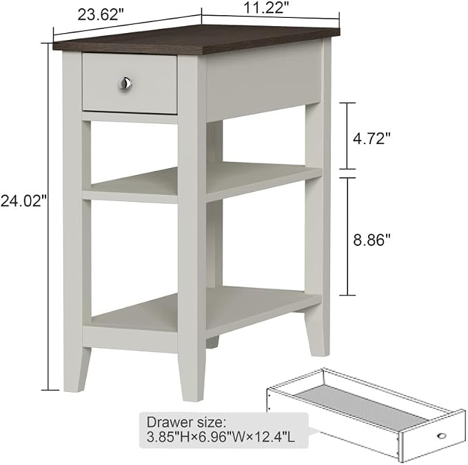 ChooChoo Side Table Living Room, Narrow End Table - Image 2