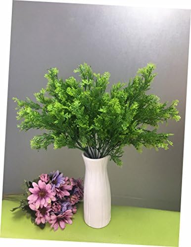 CATTREE Artificial Shrubs Bushes, Plastic Fern Leaves Simulation Faux Grass Realistic Fake Plants Wedding Indoor Outdoor Home Garden Verandah Kitchen Table Centerpieces Arrangements Decoration 2 pcs - Image 4