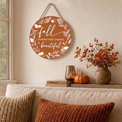 Fall Decorations for Home, Minimalist Fall Wooden Door Sign - Image 5