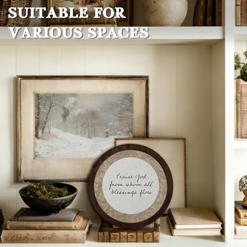 CFFJLHN Christian Bible Verse Wall Art Decor, Praise God from Whom All Blessings Flow Religious Scripture Round Hanging Wall Decor for Home Bedroom Living Room Church Office, 10x10 Inch - Image 6