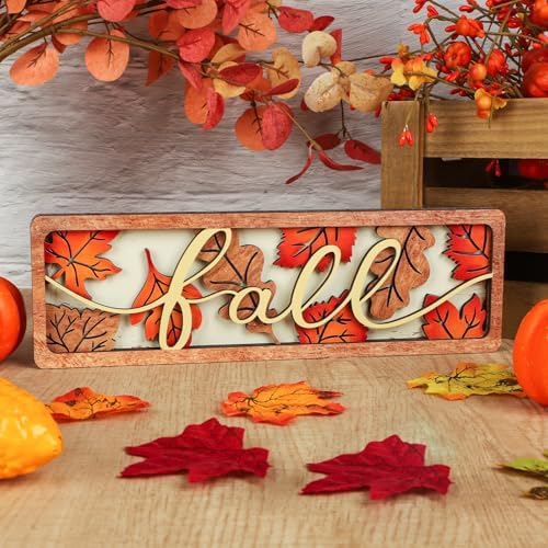 Vintage Fall Leaves Decorations for Office Home Table Mantel Shelf Desk - Image 3
