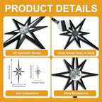 sxnzequnze 4 Pcs Star Wall Art for Home Decor Living Room Bedroom Office Metal 3D,Bling,with Hanging Hook Starburst Midcentury Sculpture Retro Gallery Accent Celestial -Black 16.5in/9.4in - Image 4