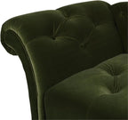 Pemberly Row Tufted Roll Arm Chaise Lounge, Olive Green Velvet Upholstery - Image 9
