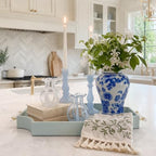 11″ Blue & White Ginger Jar with Lid Classic Peony Home Decor Aesthetic - Image 2