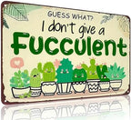 Bestylez Garden Gifts Vintage I Don't Give A Succulent Gardening Signs for Home Garden Greenhouse Living Room Bedroom Yard Outdoor Decor 8X12 Inch (3363) by RustFreeBrightColorsDurableandNotFade
