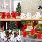 Wenqik 16 Pcs Wooden Snowflake 3D Centerpieces,Red White - Image 4