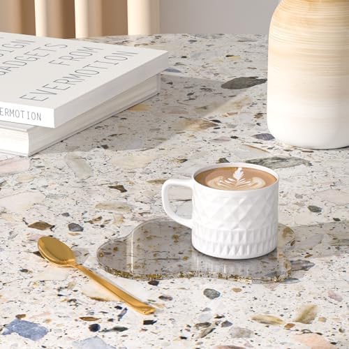 Acrylic 2Pcs/Set Coaster Decorative Plates,Gold Bar Drink Coaster, Clear Cloud Shape Coffee Cup Coaster, Perfect for Tabletop Protection and Accessories Display.(Gold) - Image 6