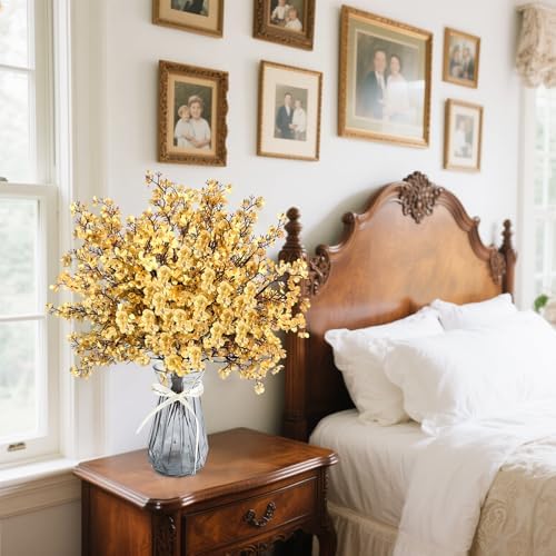 Babys Breath Artificial Flowers 8 Bundles Real Touch UV Resistant Fake Flowers Silk Faux Flowers for Vase Home Office Wedding DIY Floral Indoor Outdoor Centerpiece Table Decoration - Image 4