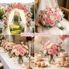 Kimura's Cabin 12pcs Real Touch Rose Artificial Flowers Long Stem,Dark Pink - Image 6