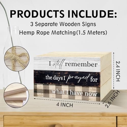 Decorative Books For Home Decor, Coffee Table Faux Wood Book Stack Decor, I Still Remember Modern Stacked Book Decor, Stacked Display Books For Shelf Mantel Nightstand Display, Three Pieces -C(11) - Image 2