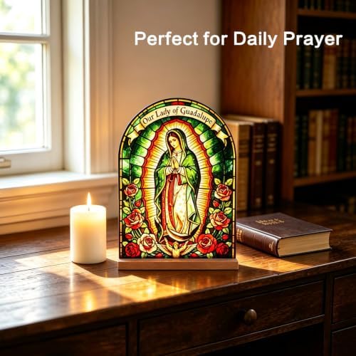 KOMI Catholic Icon Our Lady of Guadalupe Stand Ornament Statue Acrylic Home Altar Decor Christian Gifts - Image 5