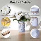 3 Pcs Mason Jar Table Centerpieces for Dining Room with Wood Tray&Led Light - Image 2