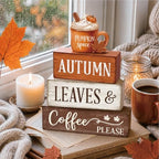 4 Pcs Fall Tiered Tray Decor, Wooden Fall Decorations for Home - Image 6
