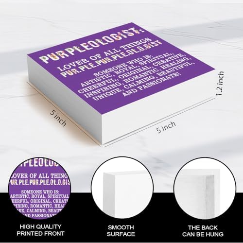 Purple Gifts for Women Men, Birthday Gifts for Mom Sister Friends, Purple Wooden Box Office Home Signs Desk Accessories Decorations (5x5 Inch) - Image 2