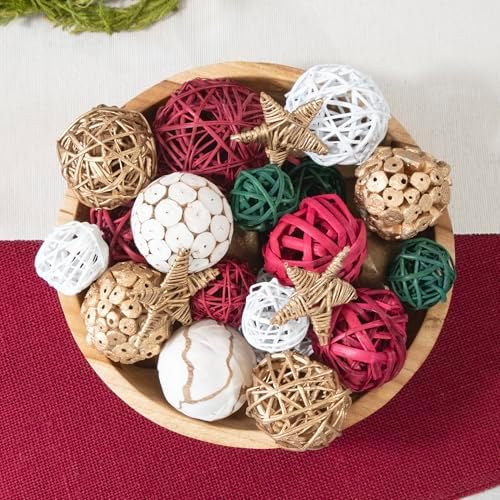 ANDALUCA Decorative Balls Orbs Bag (Red, Green & White) - Image 4