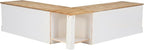 Linon Harris Natural and White Two Tone Backless Corner Breakfast Nook - Image 14