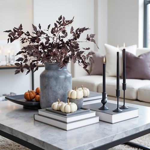 Ttranewsoo Artificial Fall Stems for Vase, 23.6 Inch Faux Cimicifuga Leaf Branches, Silk Fake Leaves Spray for Autumn Home Decor, Dining Table Centerpiece, Fireplace Mantel, Decor,4PCS （No vase） - Image 3