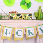 Vintage Happy St. Patrick's Day Decorations for Office, Home, Table, Mantel, Shelf, Desk, 3 1/2 x 11 Inch Retro Lucky Sign, Wooden Saint Patrick Decor Sign, Farmhouse Green Decoration (Lucky) - Image 5