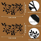 ESTART 2 Pcs Metal Tree Leaf Wall Art Vine Branch Decor, Black - Image 2
