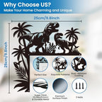 CUTHOLLOW Dinosaur and Tropical Plant Door Topper Sign Metal Wall Art Decor - Image 2