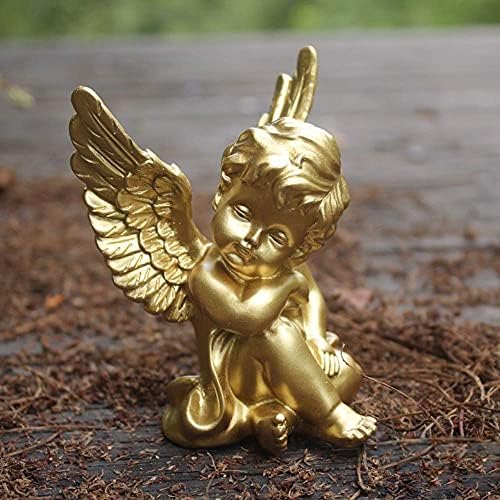 OwMell Set of 2 Cherub Angels Resin Statue Figurine, Indoor Home Decoration - Image 5