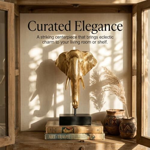 Gold Elephant Statue Home Decor Living Room Luxury Gift - Image 4