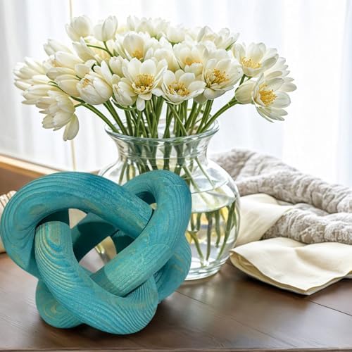 Wood Knot Decor -Coffee Table Decor,Blue Home Decor Shelf Decor - Image 4
