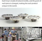 Marble Decorative Tray, 7" Round Marble Tray for Coffee Table - Image 3