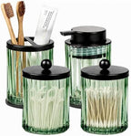 Amolliar Bathroom Accessories Set, Green Glass Complete 4PCS Bathroom Sets by Amolliar