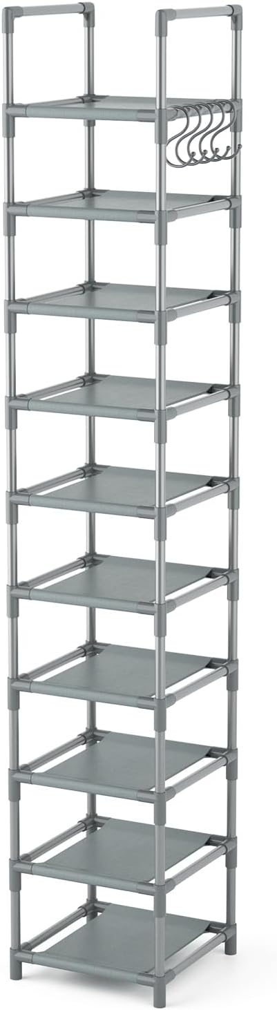 LANTEFUL Narrow Shoe Rack 10-Tier Tall Shoe Organizer Skinny Shoe Shelf Storage - Image 8