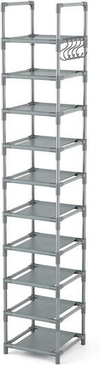 LANTEFUL Narrow Shoe Rack 10-Tier Tall Shoe Organizer Skinny Shoe Shelf Storage - Image 8