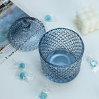 Sizikato Diamond Faceted Crystal Glass Candy Jar with Lid, 18oz Blue Decorative Jar, Nut Jar, Dried Fruit Storage Jar. - Image 3