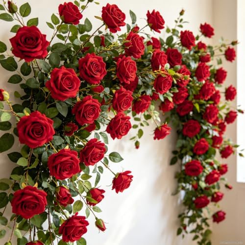 300Pcs Red Roses Artificial Flowers, Realistic Silk Fake Roses Bouquet - Image 6