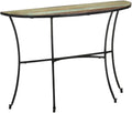 Reclaimed Wood Half-Circle Side Table 43.3"x15.7"x30.3" Narrow Space-Saving by ULUYYUC