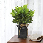 Artificial Scindapsus Aureus Decor, Plastic Realistic Green Leaves Shrubs Fake Plants Faux Grass Bushes Greenery for Indoor Outdoor Home Garden Verandah Office Table Arrangements Decoration 4 Pack - Image 2