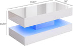 Uspeedy 39.37in Large High Glossy LED Coffee Table - Image 2