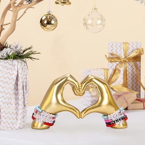 Heart Hand Sculpture, Gold Shelf Decoration Aesthetics for Room Bookshelf Coffee Table Dining Table Centerpiece, Birthday Gift and Memorial Gift for Women, Girlfriend Girls Mom. - Image 4