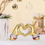Heart Hand Sculpture, Gold Shelf Decoration Aesthetics for Room Bookshelf Coffee Table Dining Table Centerpiece, Birthday Gift and Memorial Gift for Women, Girlfriend Girls Mom. - Image 4